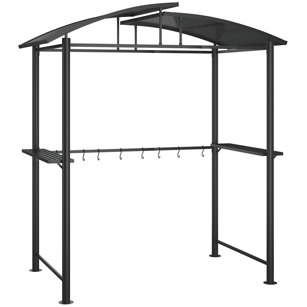 vidaXL 2.1 x 1.1m Anthracite BBQ Gazebo with Side Shelves Image 2