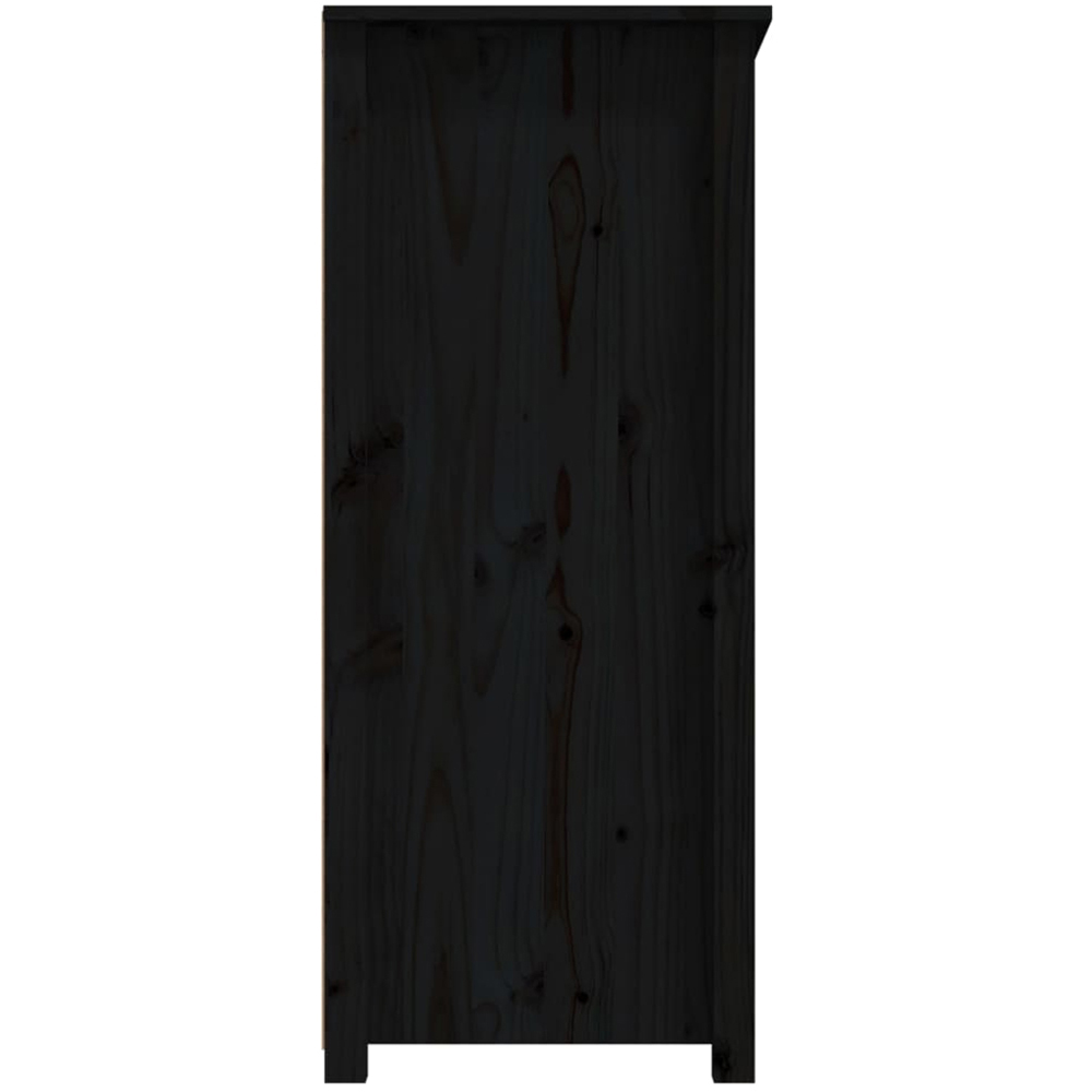 vidaXL 2 Door 4 Shelf Black Wooden Sideboard Image 7