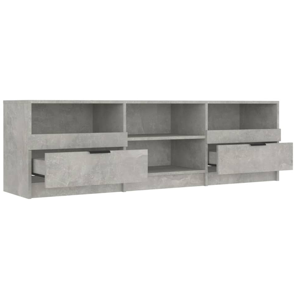 vidaXL 2 Drawer 4 Shelf Concrete Grey TV Cabinet Image 4