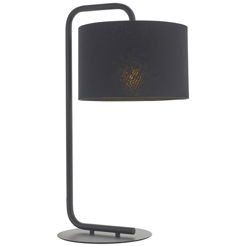 Merano Carrara Black Fabric Shade Satin Black Table Lamp Image 3