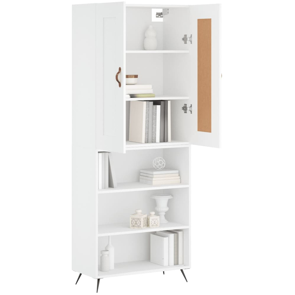 vidaXL 2 Door 3 Shelf White Highboard Image 3