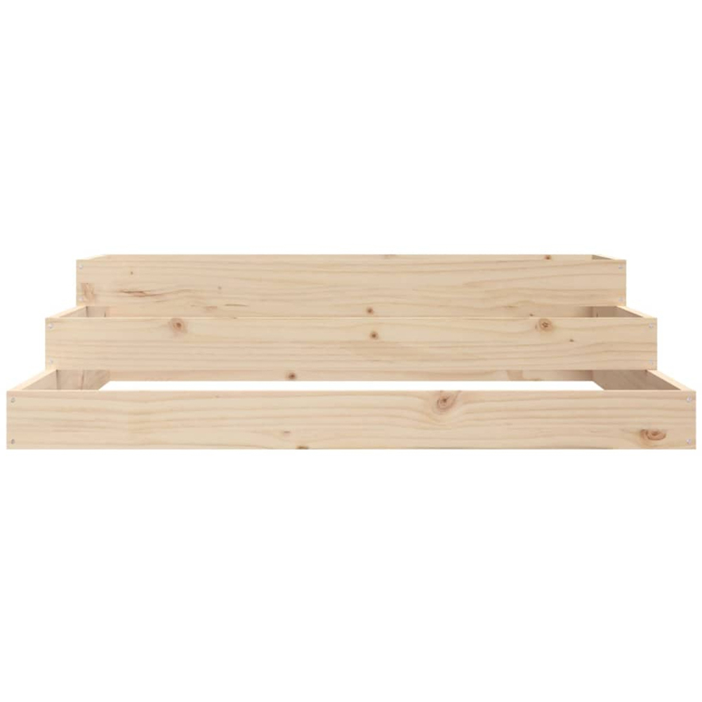 vidaXL 3-Tier Natural Solid Pine Wood Garden Planter 27 x 107 x 107cm Image 3