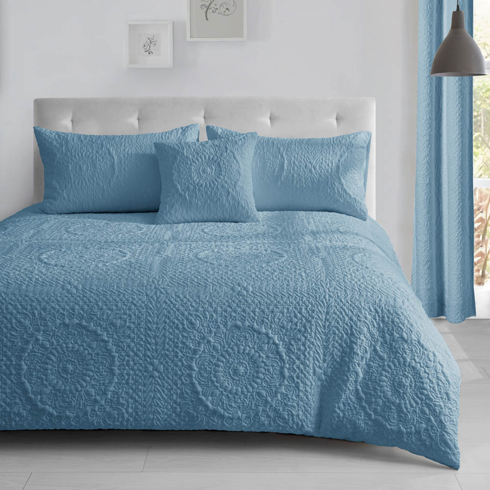 Velosso Winchester Super King Size Ocean Blue Duvet Set Image 1