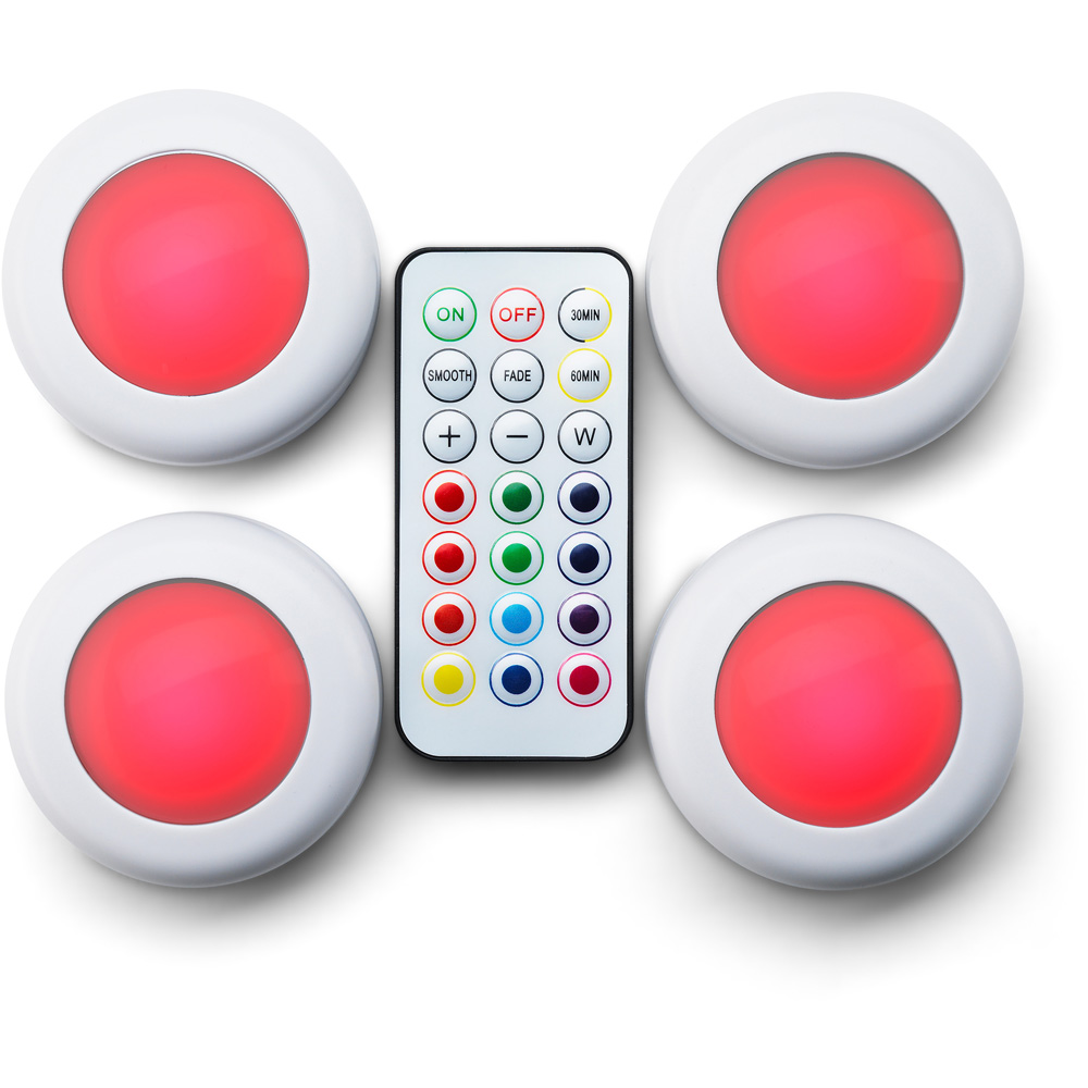 RED5 Remote Controlled Mood Light 4 Pack Wilko RED5 Remote Controlled Mood Light 4 Pack Wilko