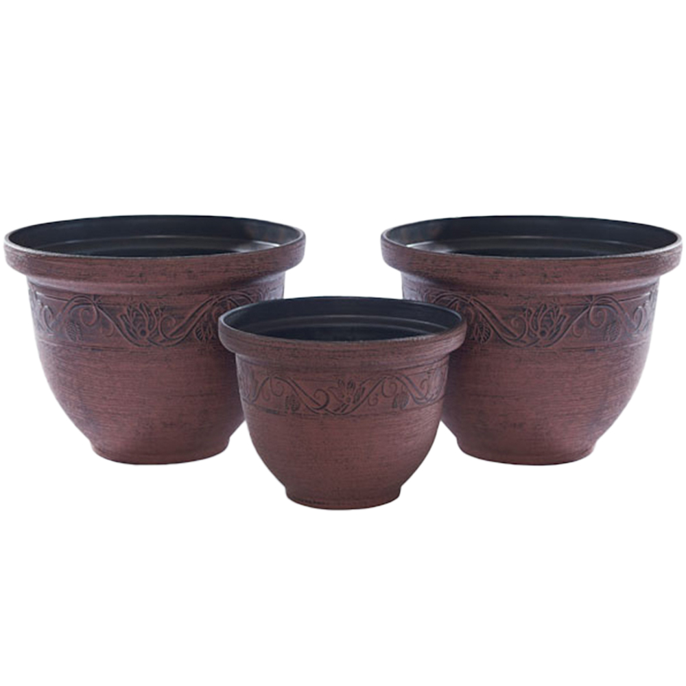 Greenhurst Brown Planters 3 Pack Image 1