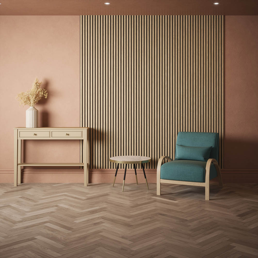 Kraus Easy Living Natural Oak Acoustic Slat Wall Panel 240 x 60cm Image 3