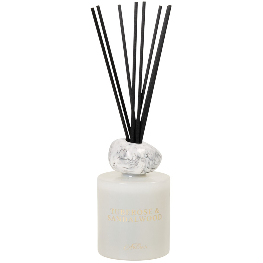 Tuberose and Sandalwood Marble Reed Diffuser Image 4