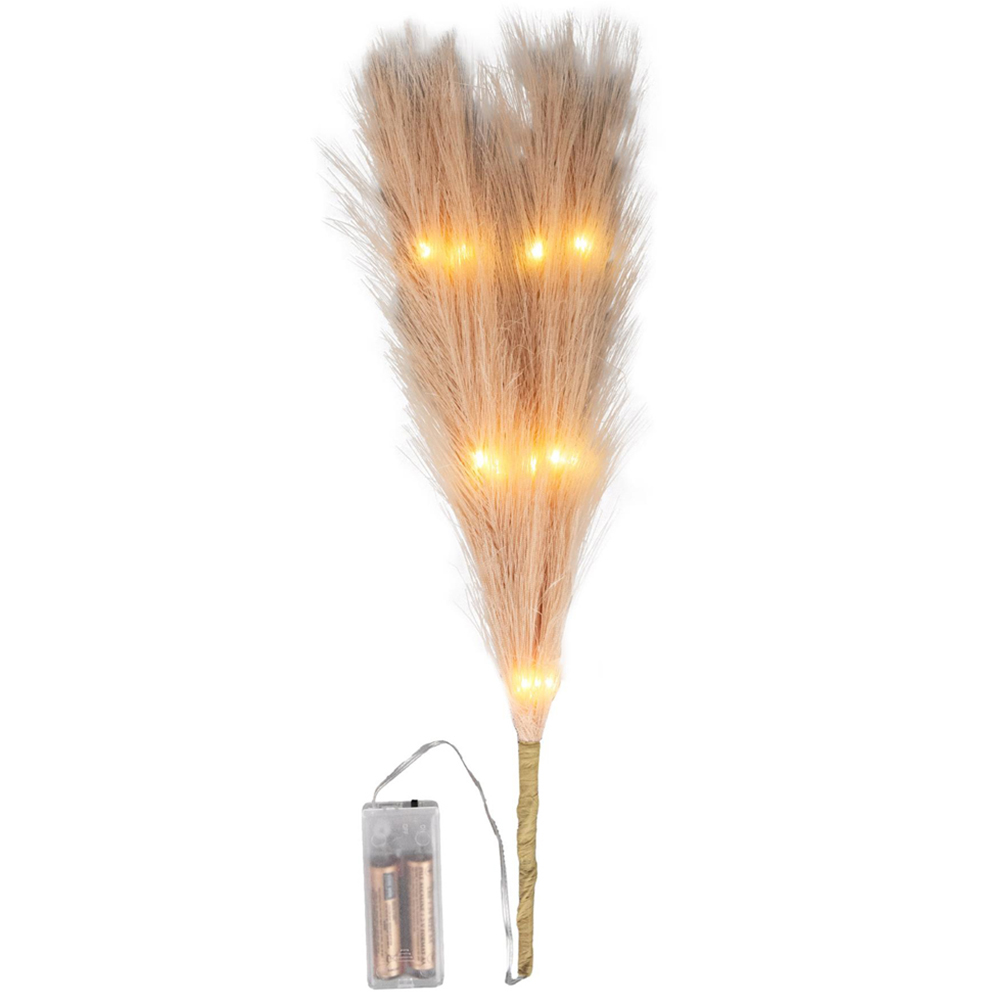 Shatchi Pre Lit Champagne Pampas Grass 45cm Image 1