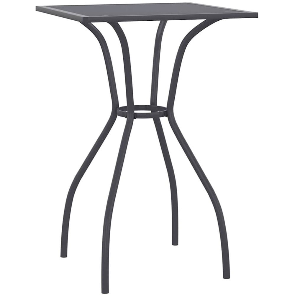 vidaXL 2 Seater Anthracite Steel Mesh Square Garden Table Image 2