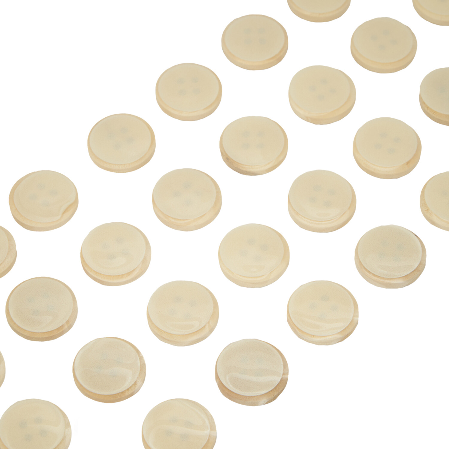 Pack of 36 Wooden Buttons Natural Image 3