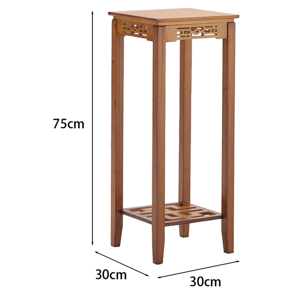 Living And Home 2-Tier Bamboo Plant Stand Classic Chinese Style Flower Stand Image 8