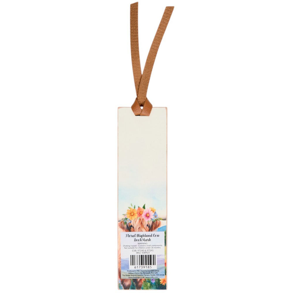 Floral Highland Cow Bookmark Image 2