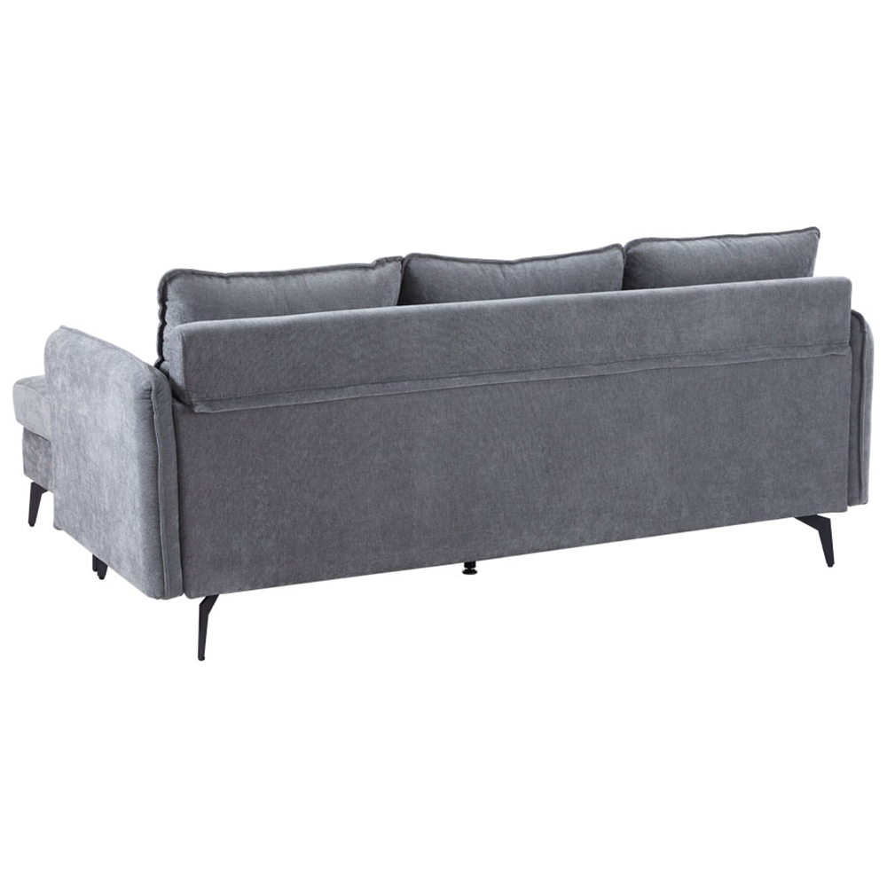 H&O Direct 3 Seater Grey Right Hand Facing Chaise Sofa Image 5