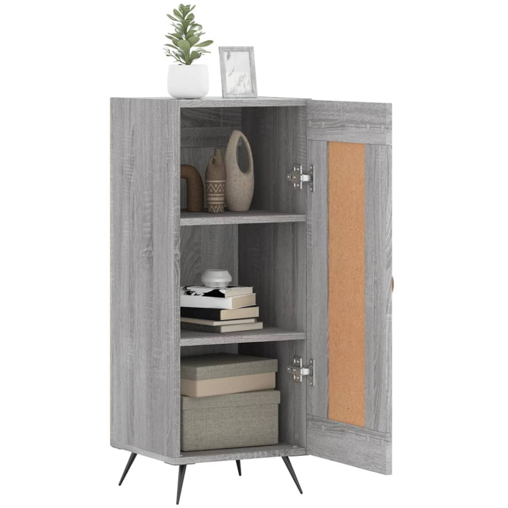 vidaXL Single Door Grey Sonoma Wooden Sideboard Image 4
