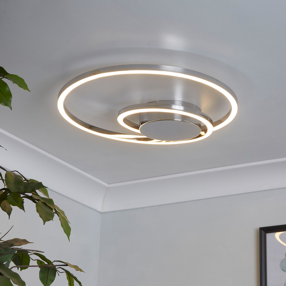Lighting Collection Furness Chrome LED Ceiling Flush Light Image 2