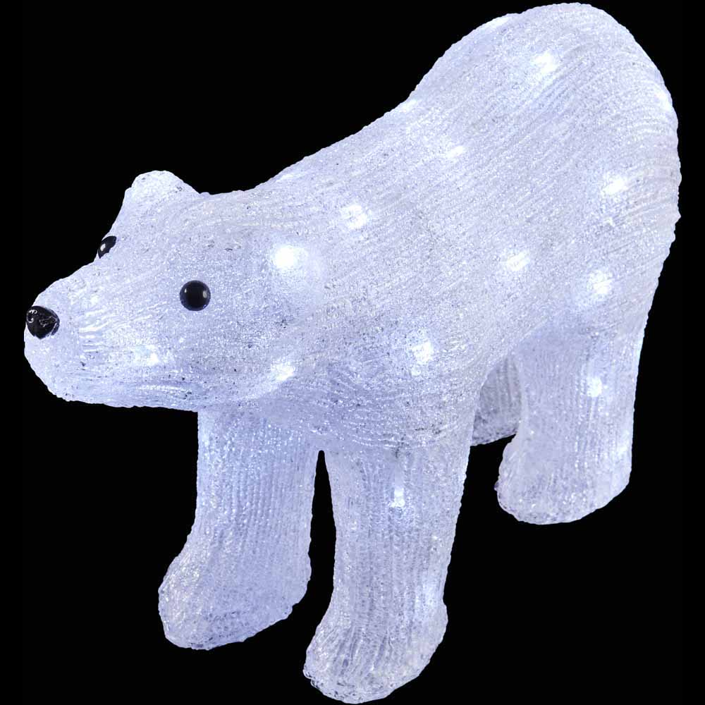 Wilko Acrylic Battery Operated Light Up Polar Bear Image 3