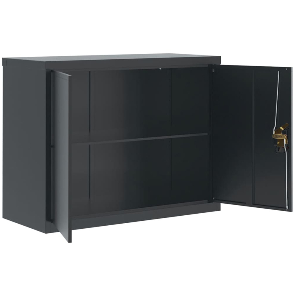 vidaXL 2 Door Anthracite Metal Lockable File Cabinet Image 4