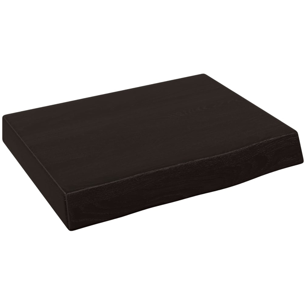 vidaXL 40 x 30 x 4cm Dark Brown Solid Oak Wall Shelf Image 1
