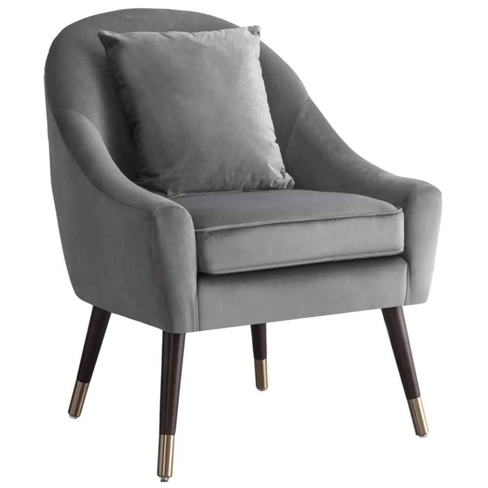 Artemis Home Octavia Grey Velvet Accent Chair Image 2