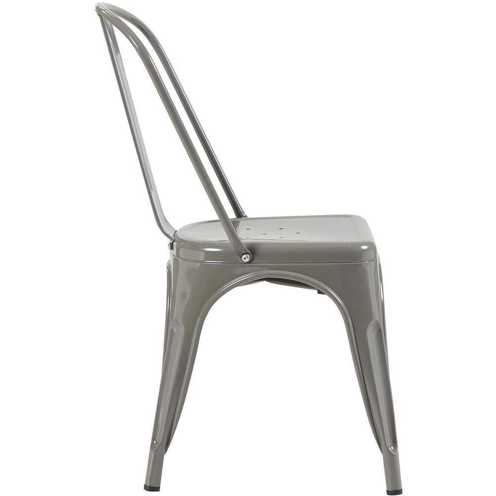FWStyle Silver Gloss Metal Chair 4 Pack Image 3