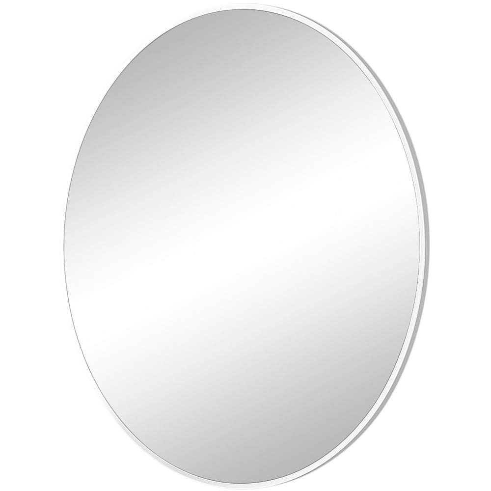 Furniturebox Emma Round White Frame Wall Mirror 80cm Image 1