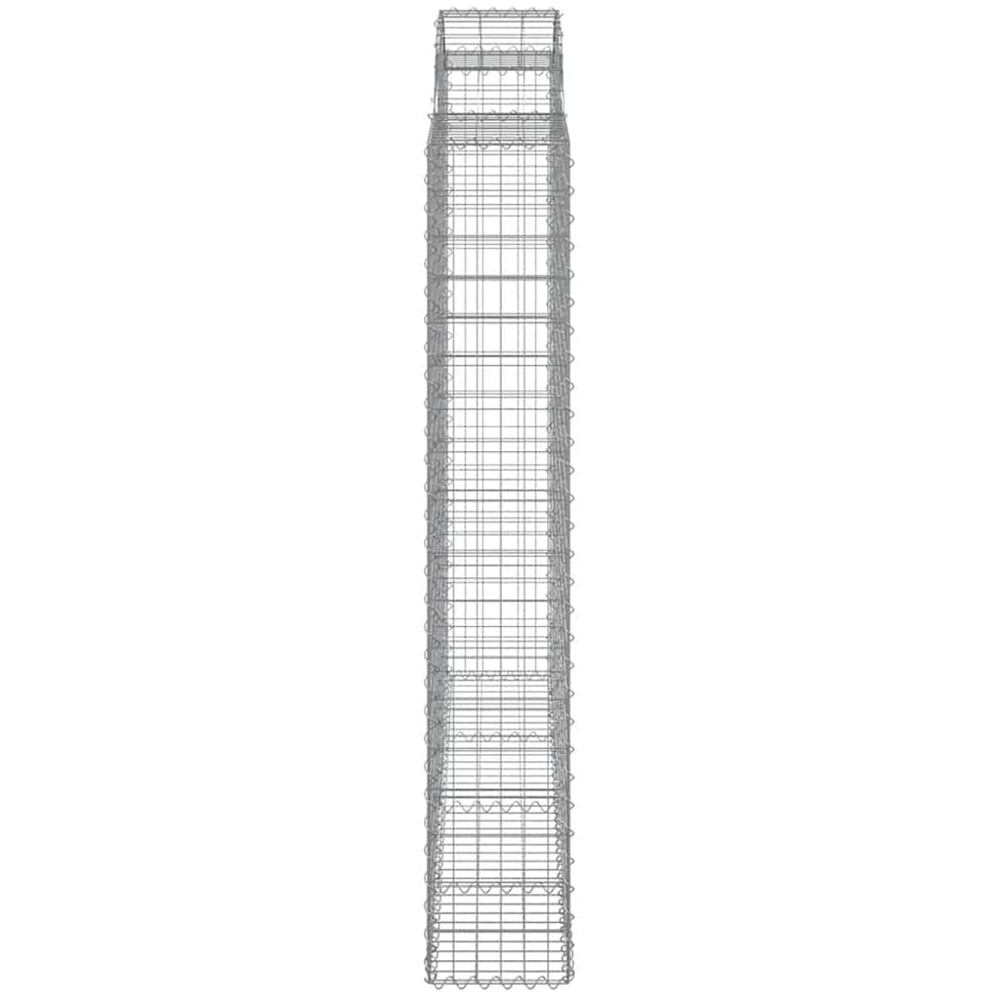 vidaXL Silver Galvanised Iron Arched Gabion Basket 200 x 50 x 180/200cm 9 Pack Image 3