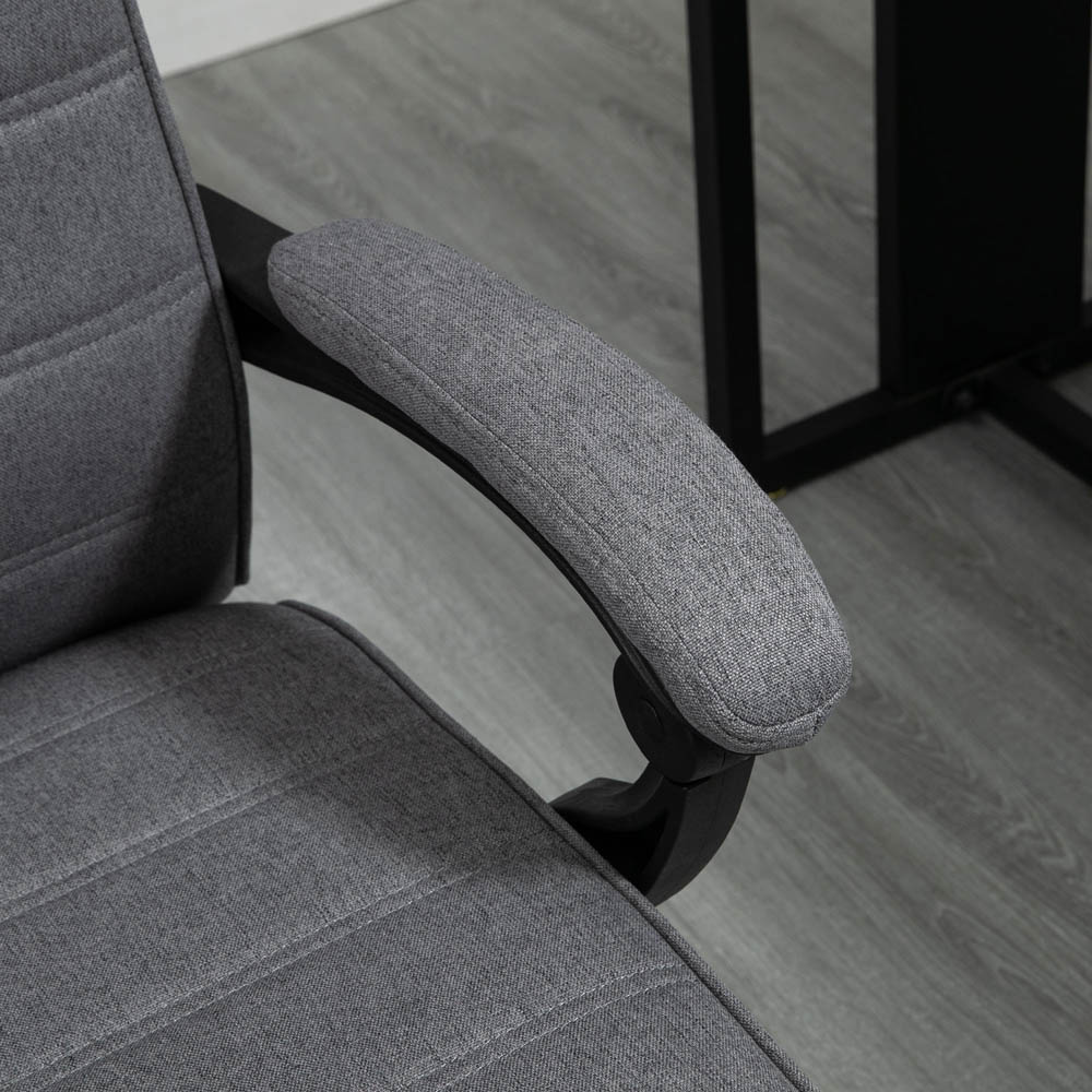Portland Grey Linen Swivel Office Chair Image 5