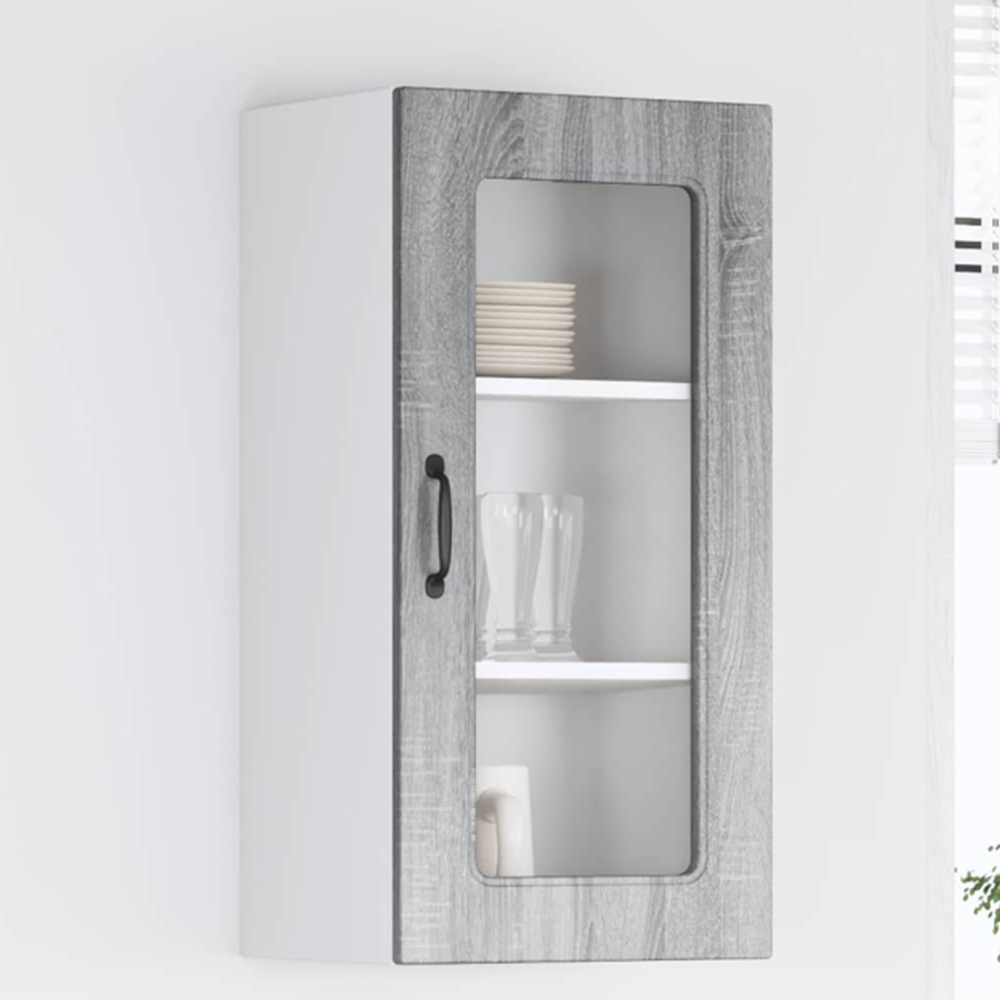 vidaXL Kalmar Single Door Grey Sonoma Wall Kitchen Cabinet Image 1