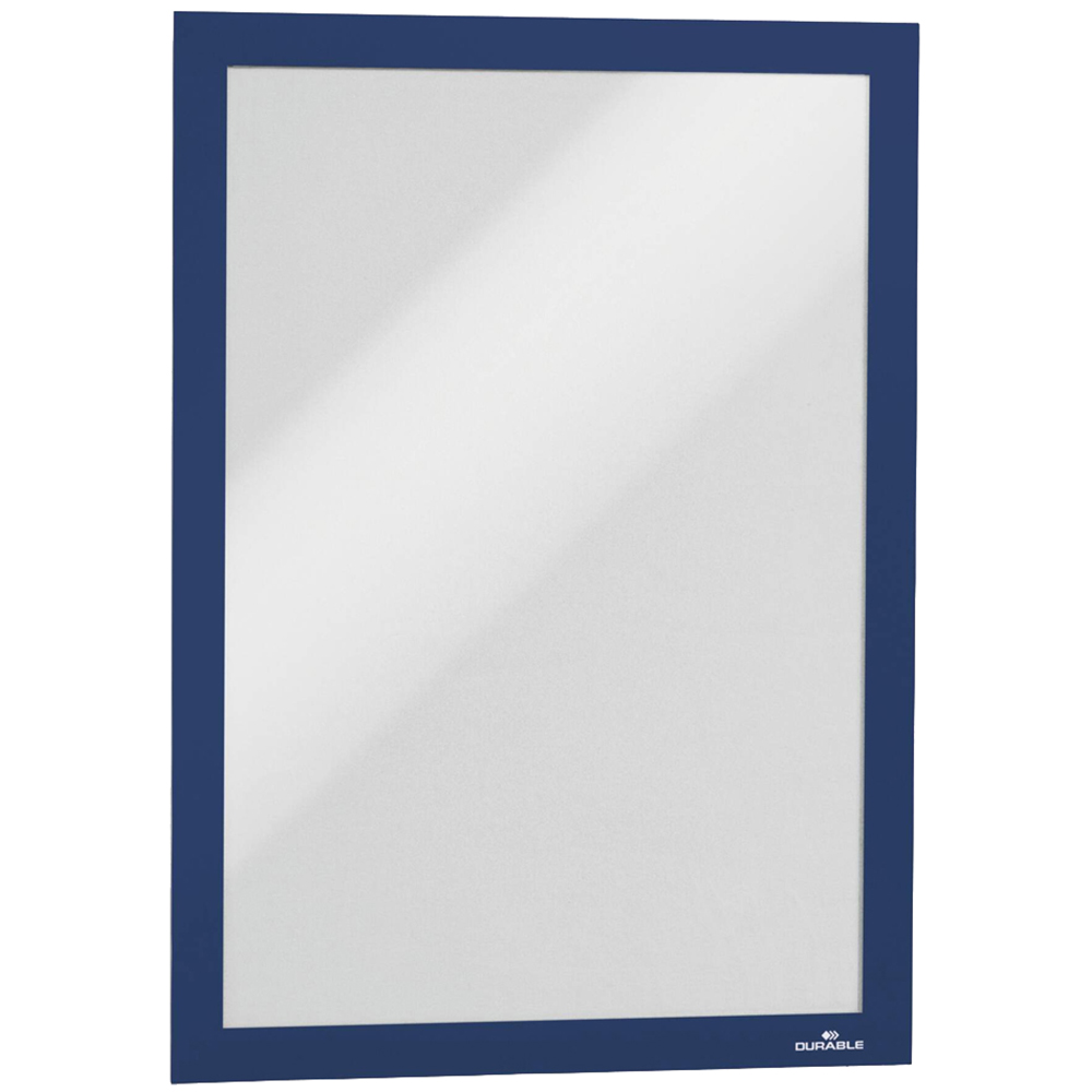 Durable Duraframe A4 Blue Self Adhesive Magnetic Signage Frame 2 Pack Image 1