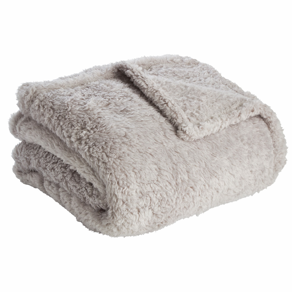 Wilko Silver Soft Teddy Throw 130 x 170cm Image 6