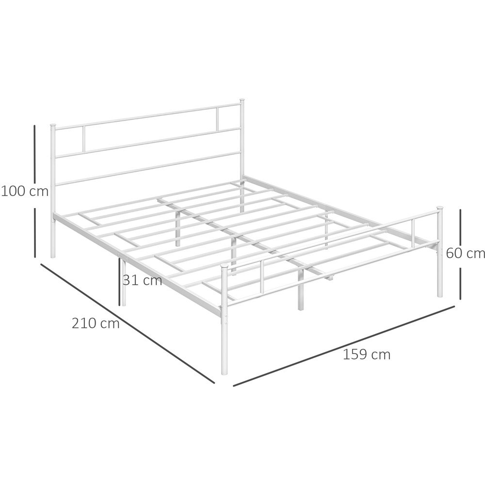 Portland King Size White Metal Bed Frame Image 8