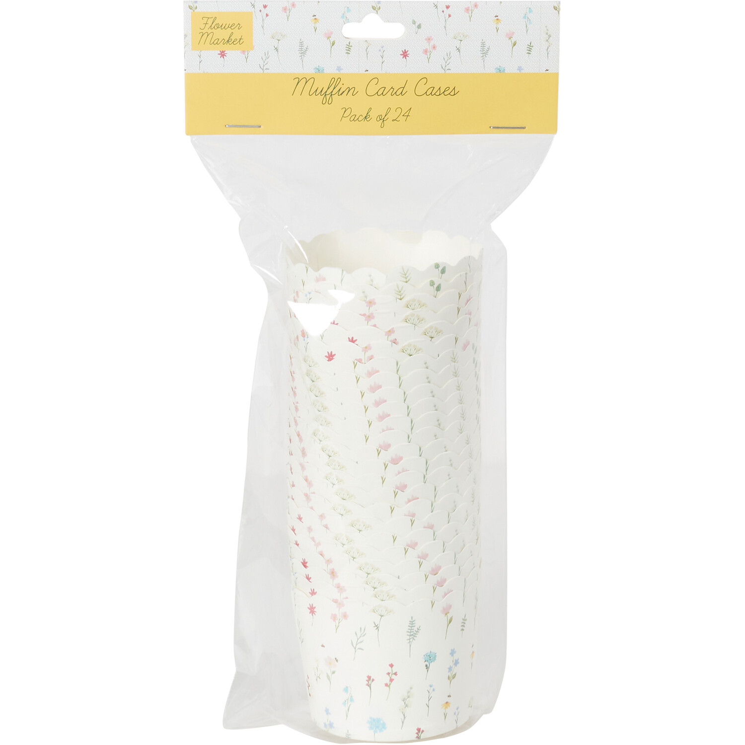 Pack of 24 Flower Market Muffin Cases - White Image 1