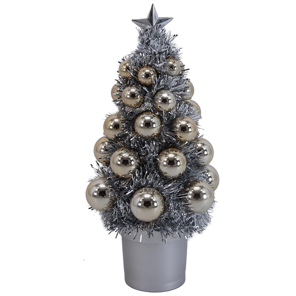 Single Tinsel Table Top Bauble Christmas Tree Decoration in Assorted styles Image 3