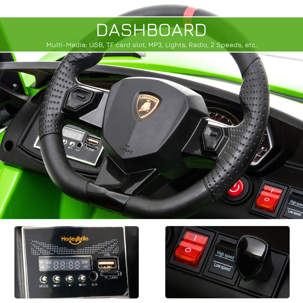 Tommy Toys Lamborghini SVJ Kids Ride On Electric Car Green 12V Image 4