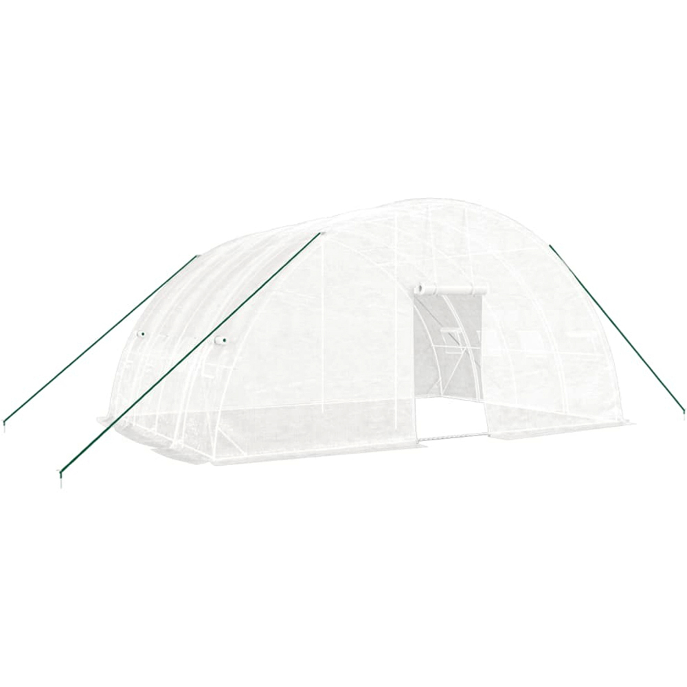 vidaXL White Polyethylene Galvanised Steel Frame 19.6 x 13.1ft Greenhouse Image 1
