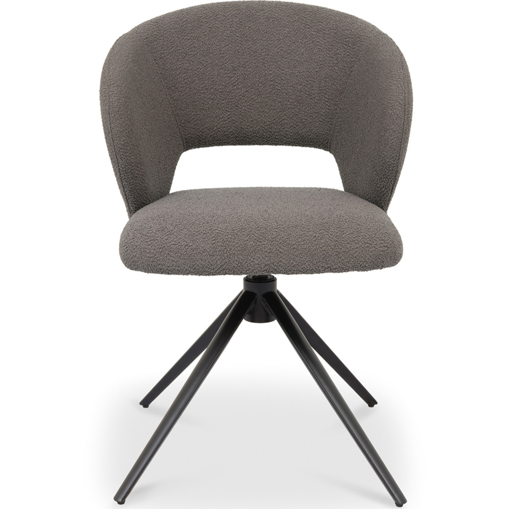 Bentley Designs Stella Grey Boucle Fabric Swivel Chair Image 3