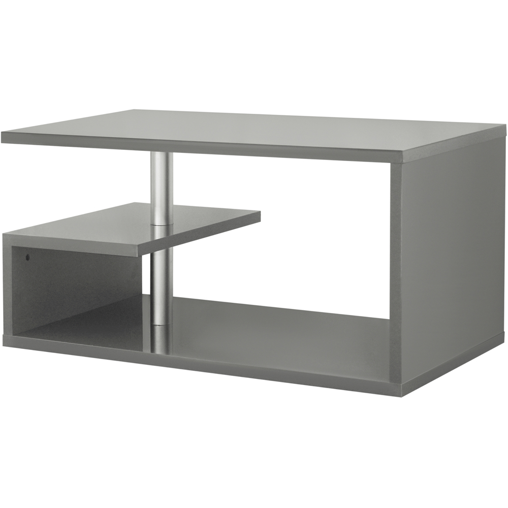 Comfy Living Grey High Gloss Abstract LED Coffee Table Image 2