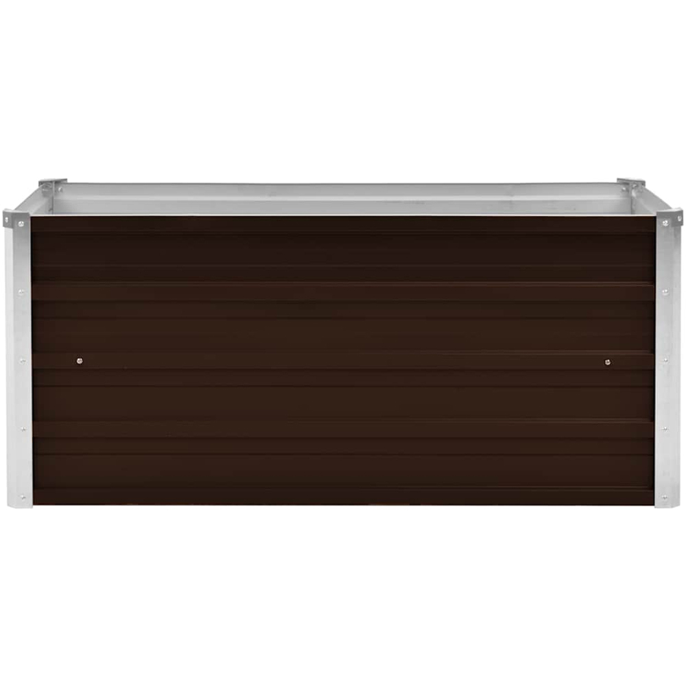 vidaXL Brown Galvanised Steel Raised Garden Bed 100 x 40 x 45cm Image 3