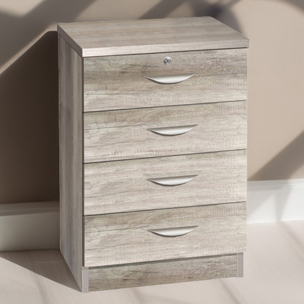 R White Cabinets 4 Drawer Grey Storage Unit Image 1