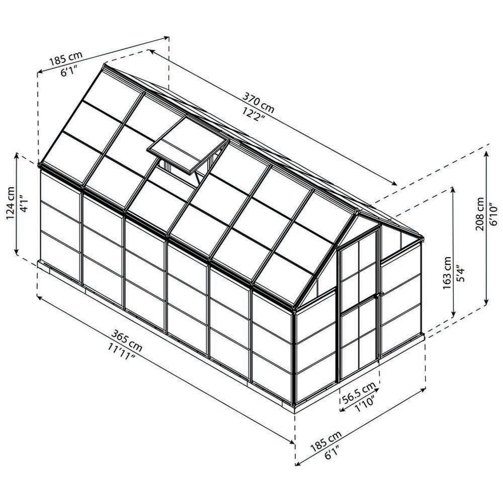 Palram Canopia Harmony Green Polycarbonate 6 x 12ft Greenhouse Image 5