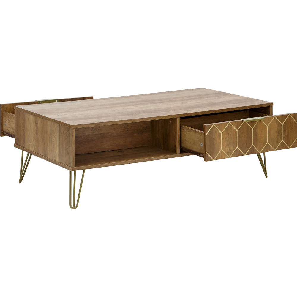 GFW Orleans 2 Drawer Mango Yellow Coffee Table Image 5