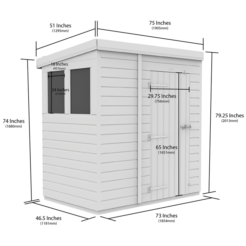 DIY Sheds 6 x 4ft Tongue and Groove Timber Pent Security Shed Image 8