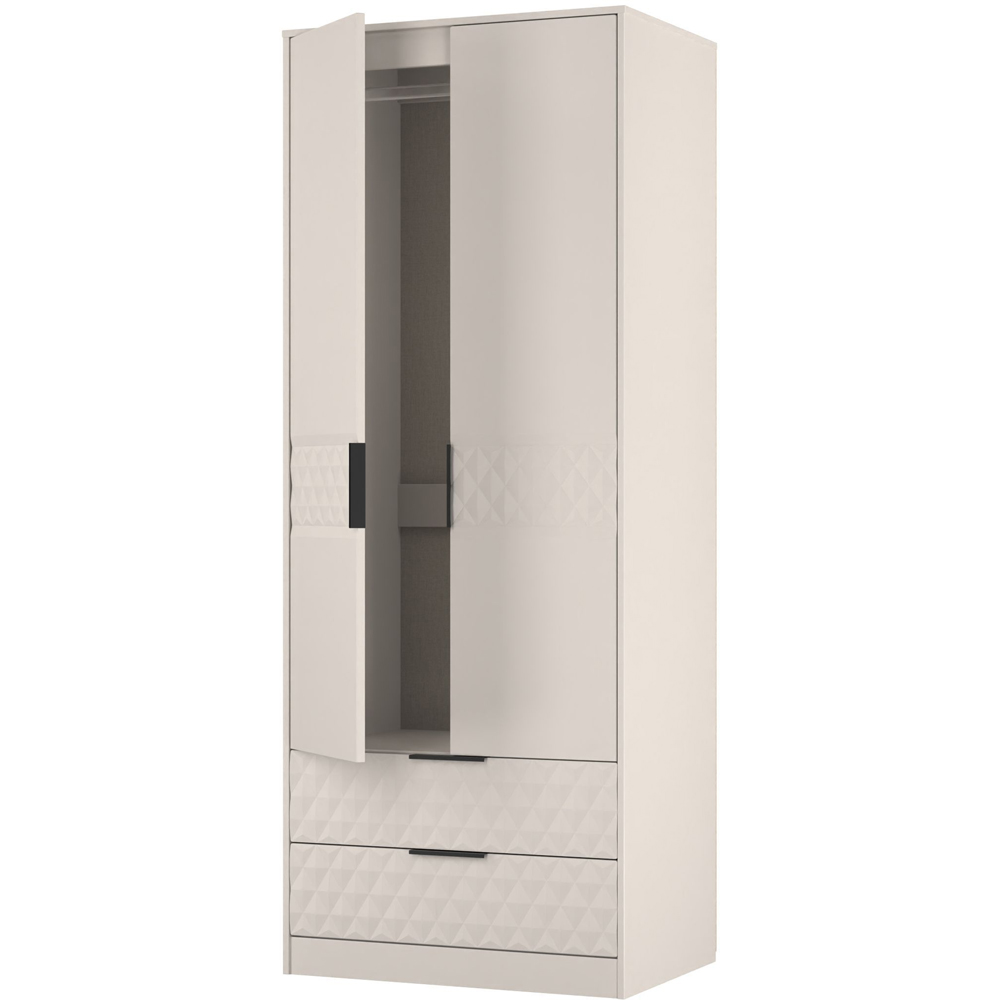 Crowndale Harlequin 2 Door 2 Drawer Kashmir Matt Tall Wardrobe Ready Assembled Image 5