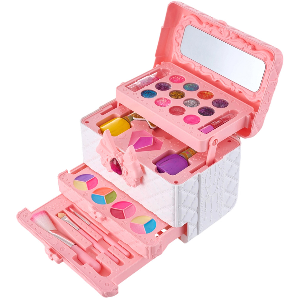 H&O Direct 36 Piece Kids Pink Washable Makeup Toy Set with Mirror Image 1