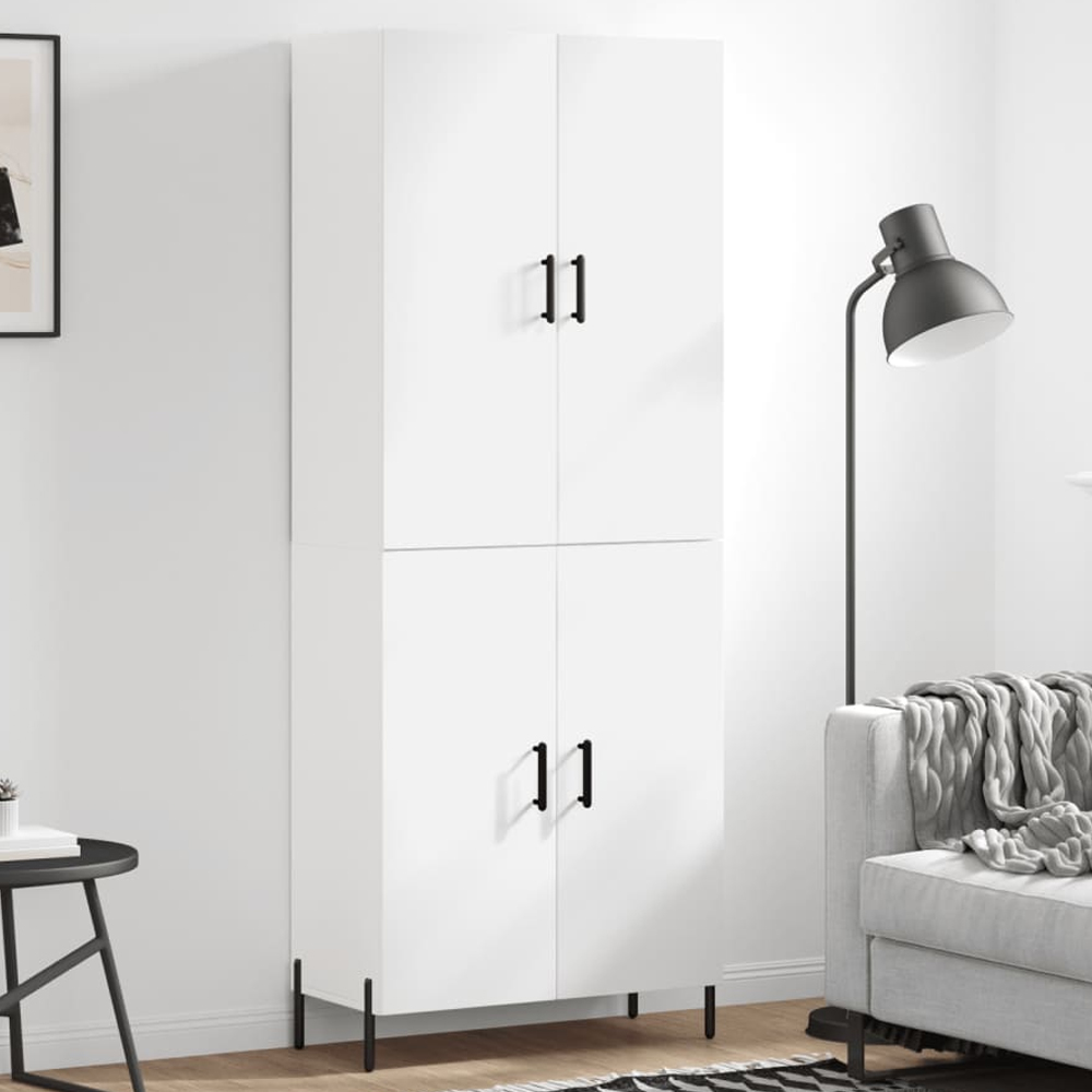 vidaXL 4 Door White Highboard Image 1