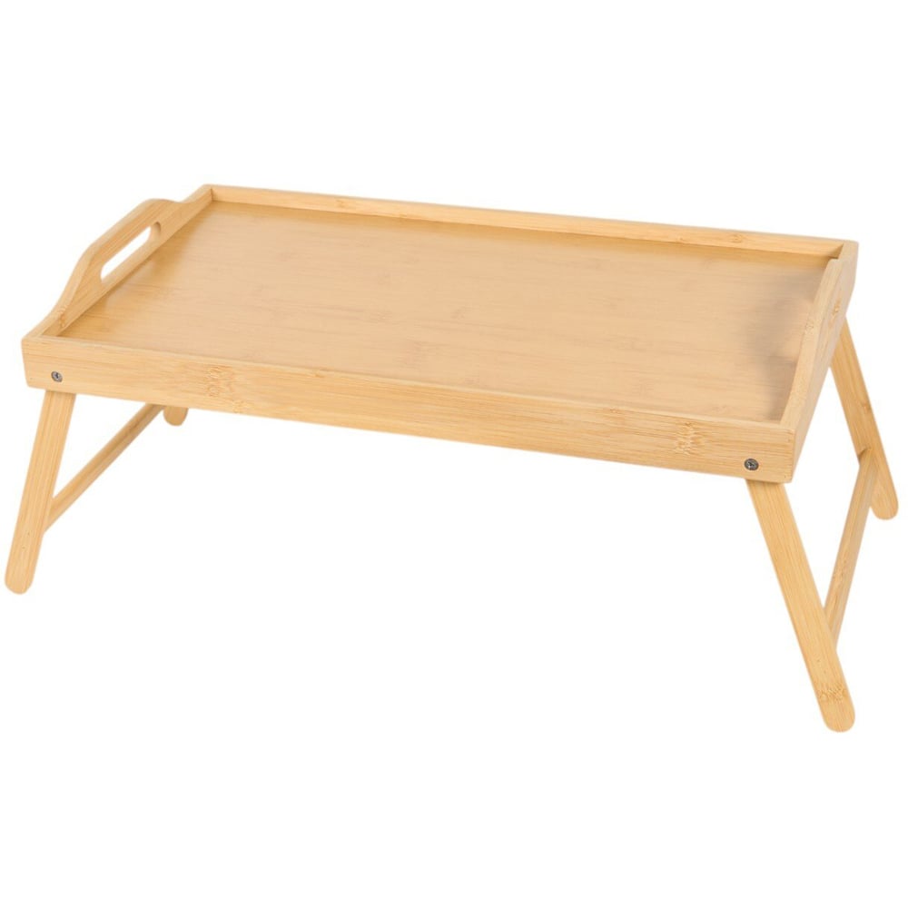 Bamboo Bed Tray with Foldable Legs Natural Image 1