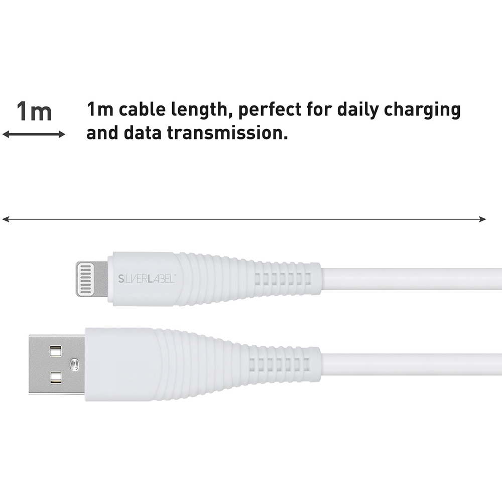 SilverLabel White Mains Charger and Lightning Cable Bundle Image 6