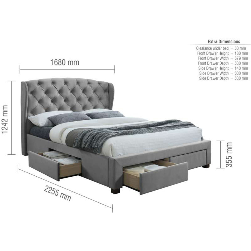 Hope King Size Grey Bed Frame Image 9