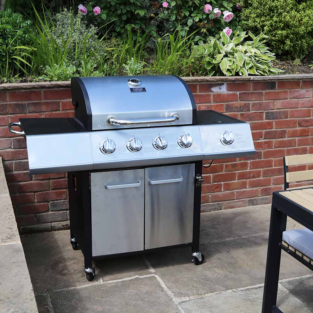 Charles Bentley Premium 4 + 1 Burner Gas BBQ Silver Image 6