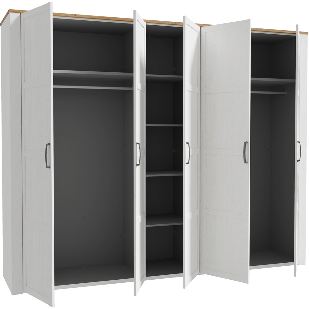 Florence 5 Door Riviera Oak and White Wardrobe Image 4